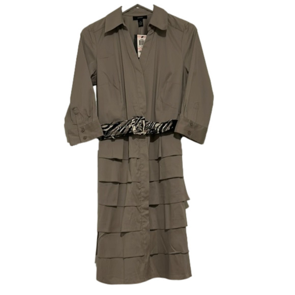 ALFANI Button Down Shirt Dress With Belt, Size 10 - Picture 1 of 12